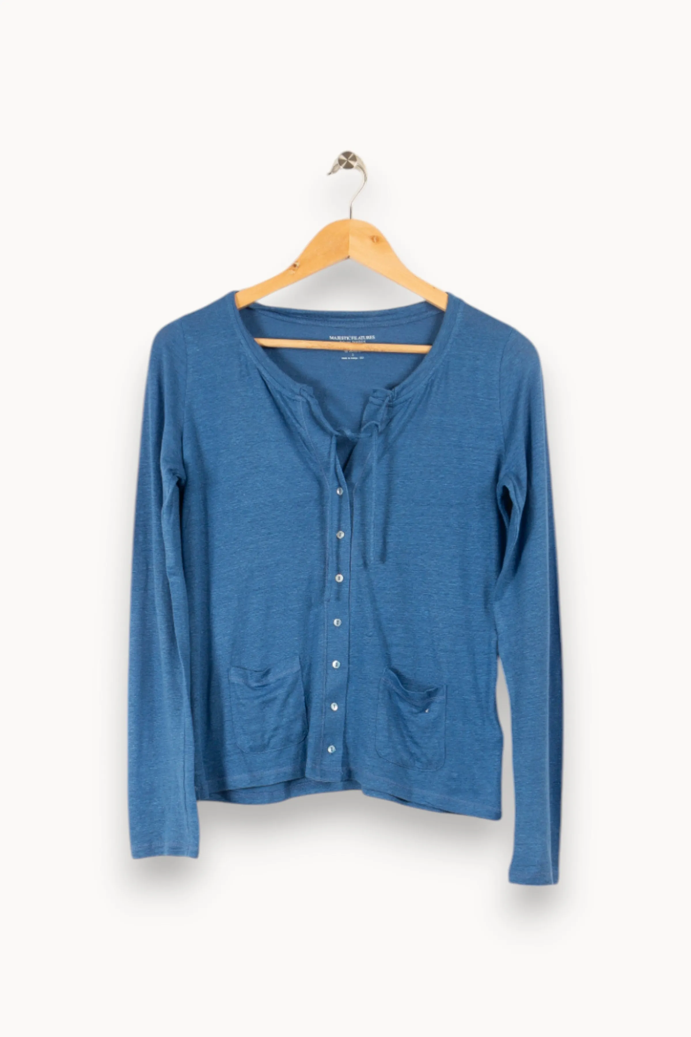 Majestic Filatures Mailles | Pulls & Cardigans<Cardigan - Taille M/38 Bleu