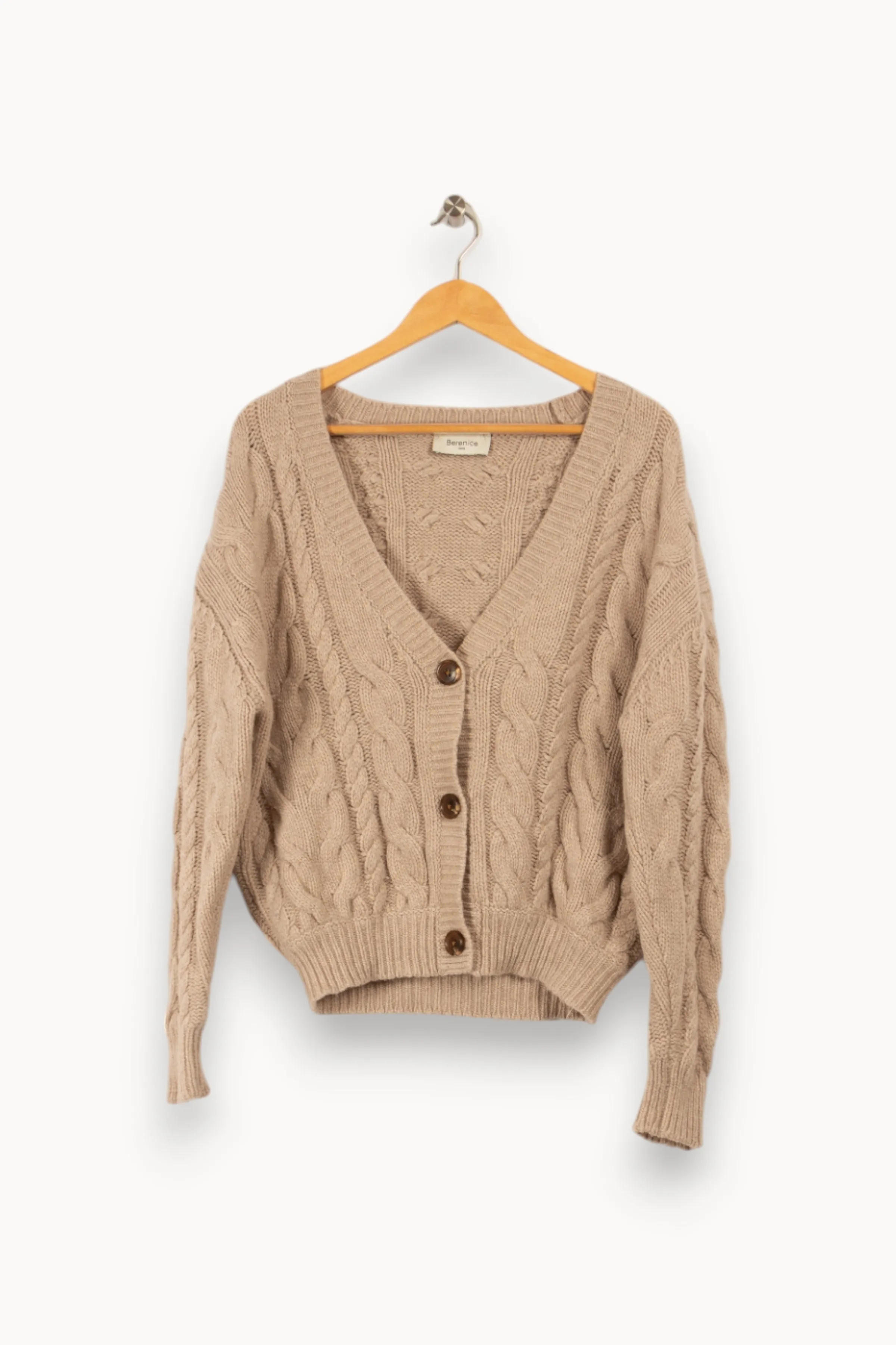 Bérénice Mailles | Pulls & Cardigans<Cardigan torsadé - Taille S/36 Beige