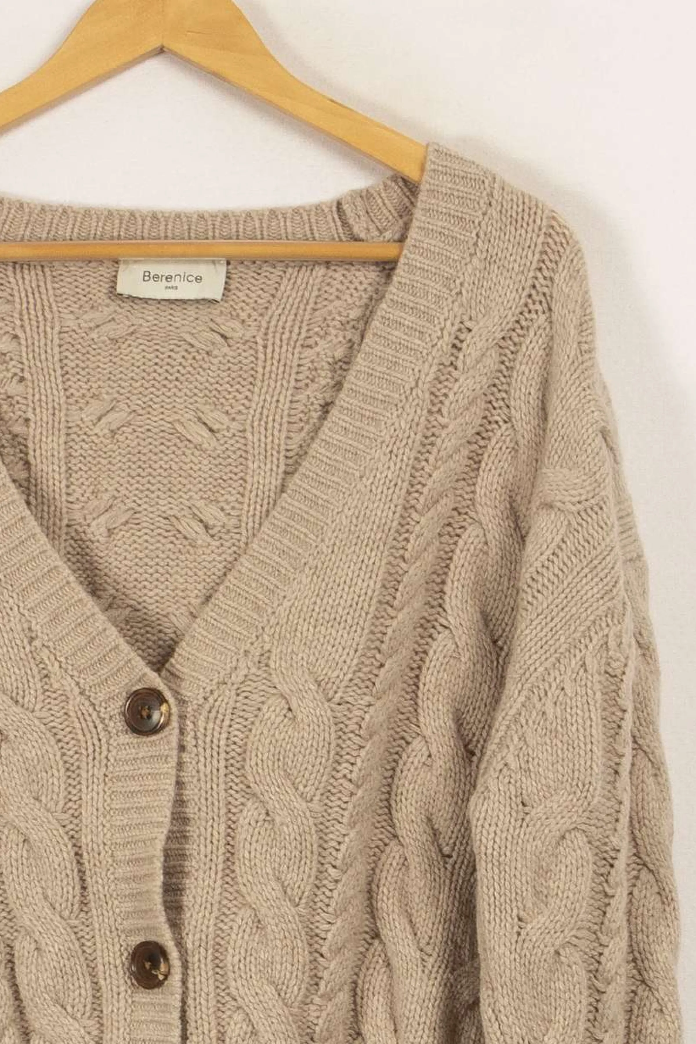 Bérénice Mailles | Pulls & Cardigans<Cardigan torsadé - Taille S/36 Beige