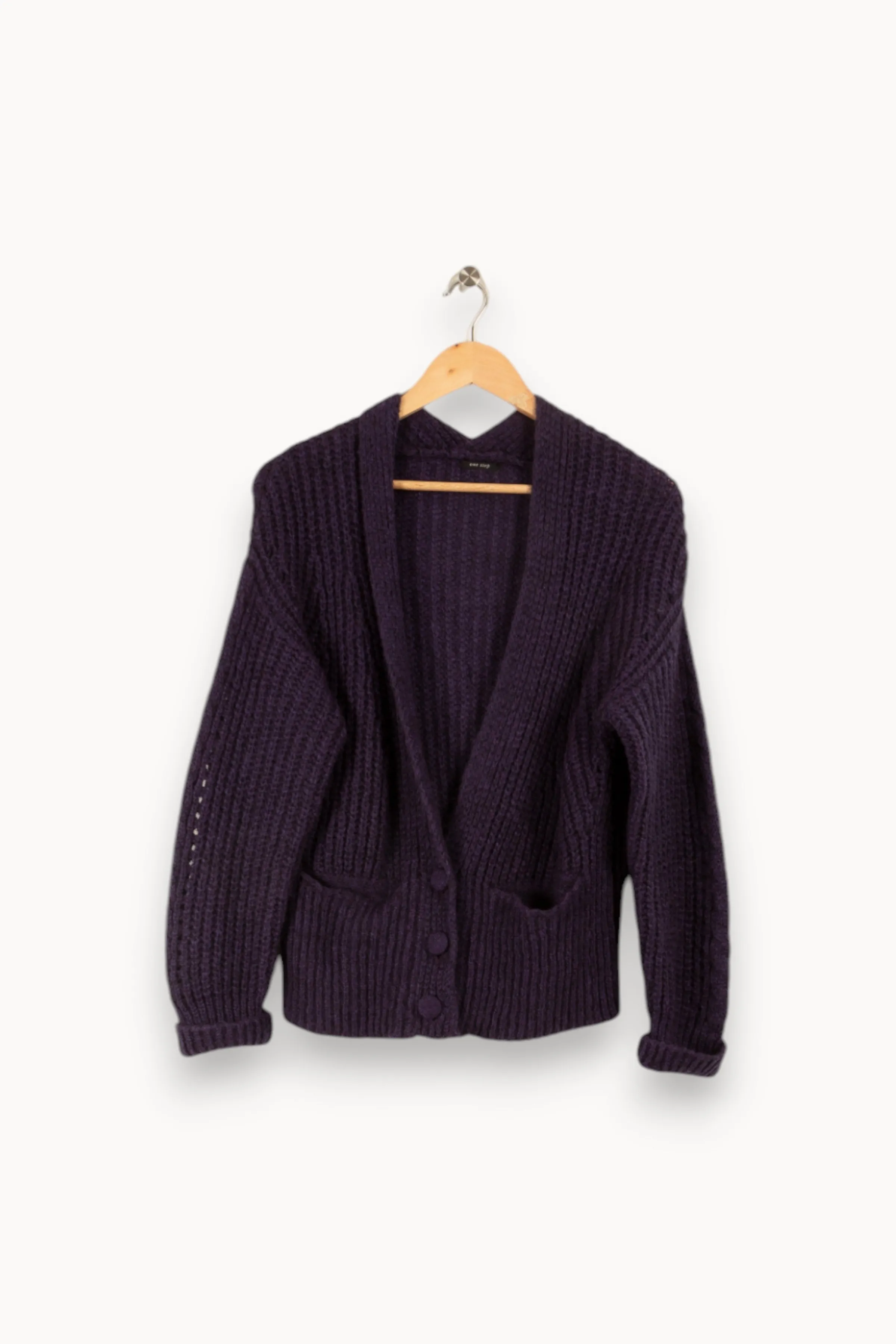 One Step Des Pièces Pour Être Au Chaud | Mailles<Cardigan - Taille M/38 Violet