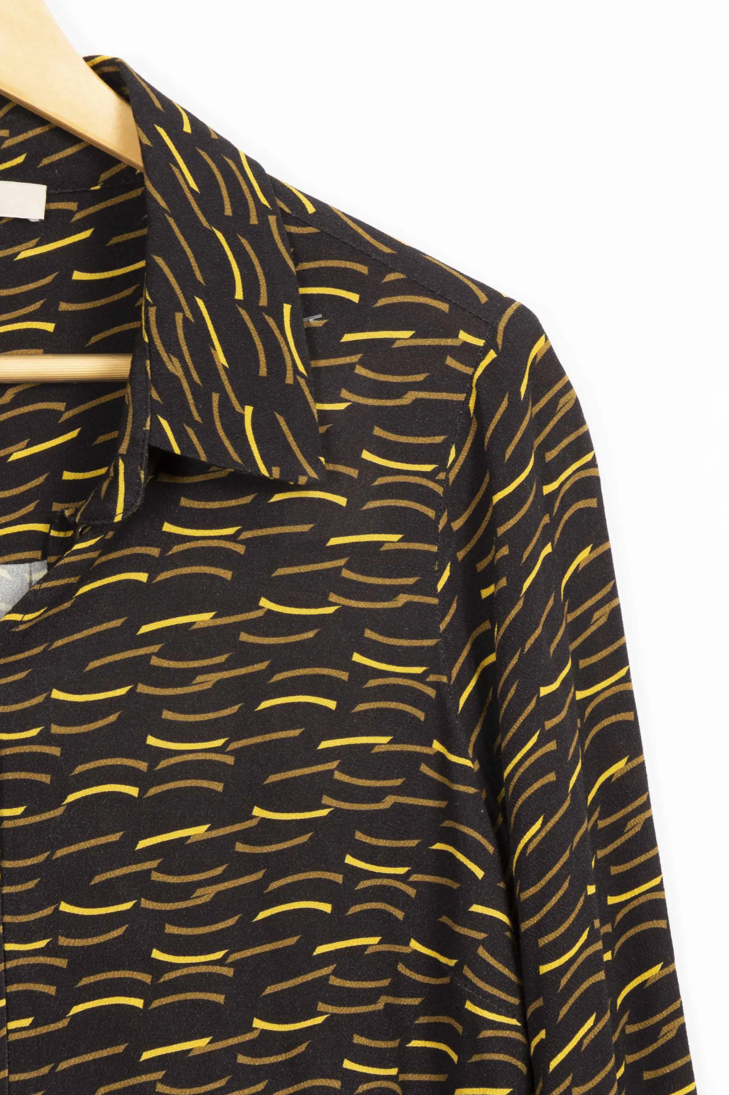 La Fée Maraboutée Chemises<Chemise noir à motifs s - 40 Jaune