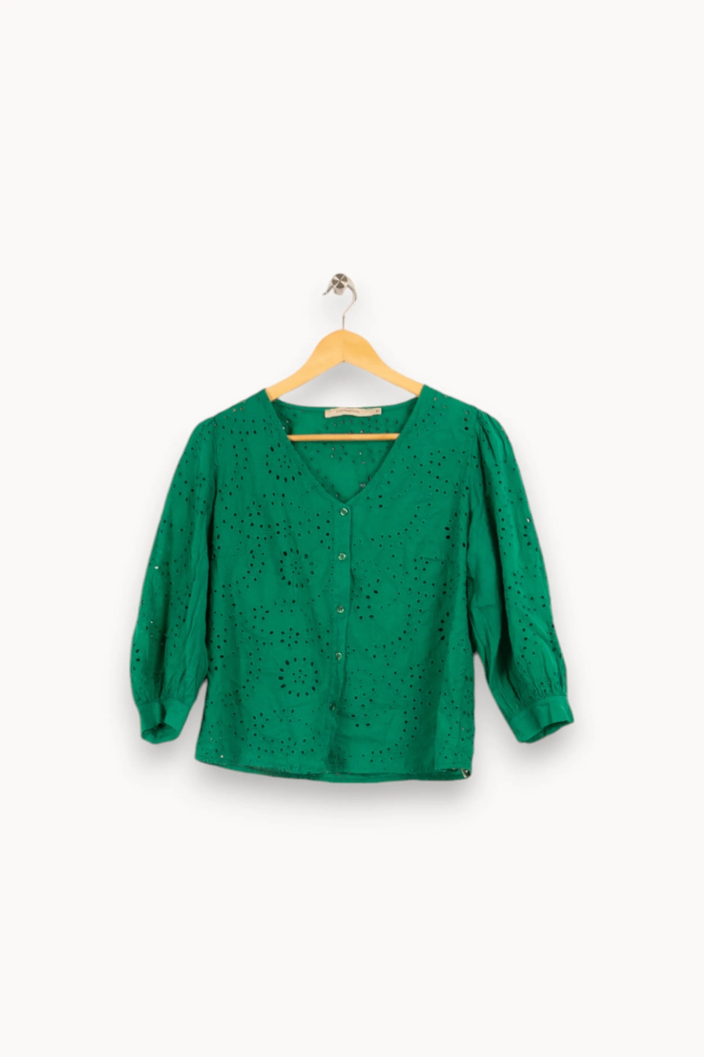 La Fée Maraboutée Chemises<Chemisier en broderie anglaise - S/36 Vert