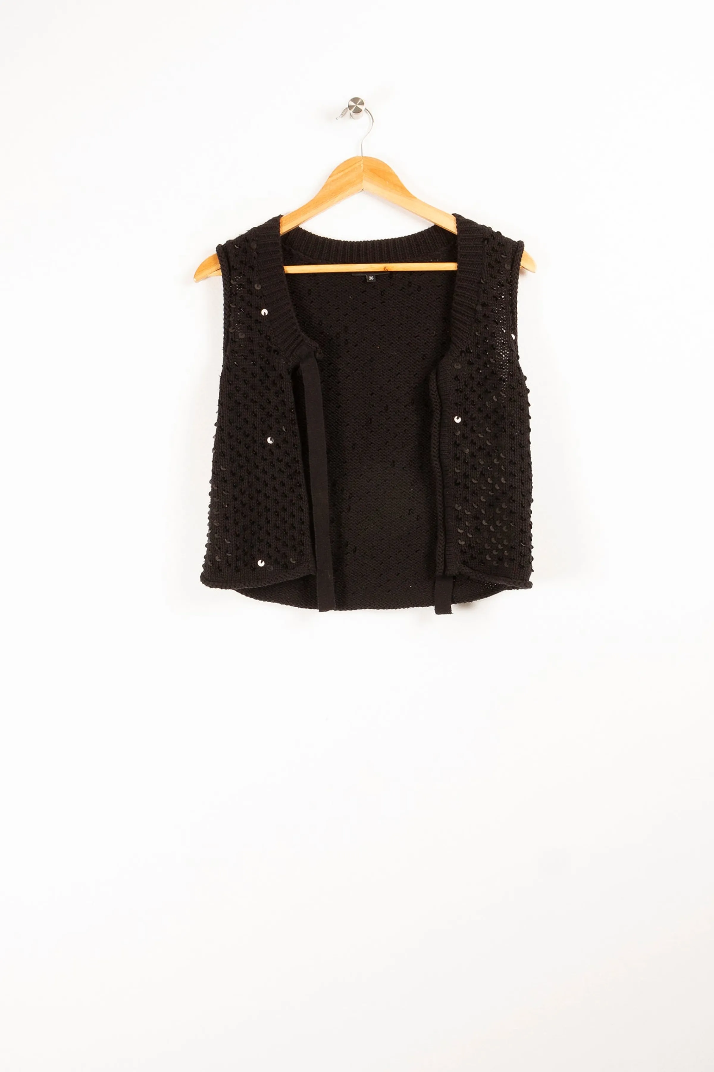 Caroll Mailles | Pulls & Cardigans<Gilet - Taille S/36 Noir