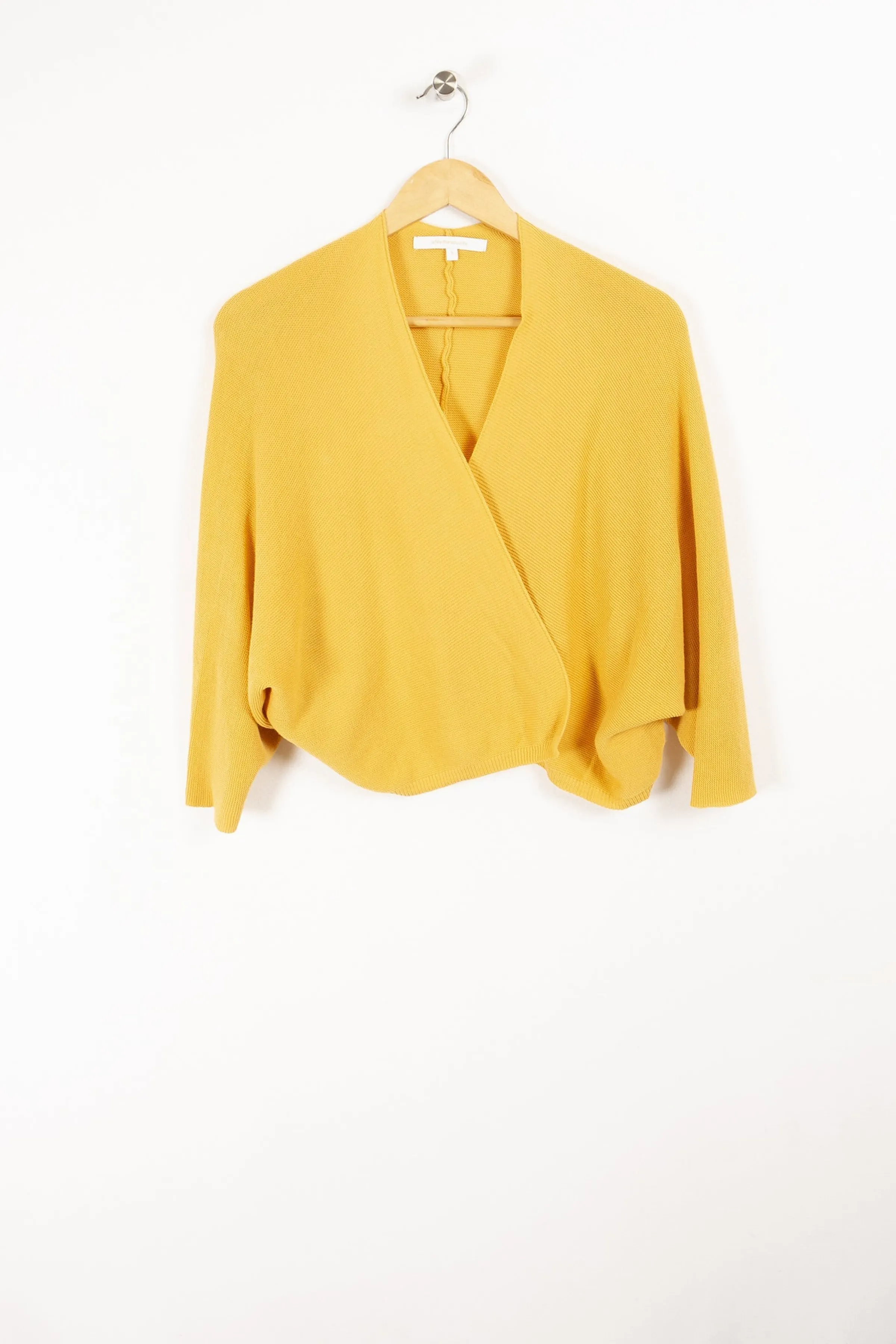 La Fée Maraboutée Mailles | Pulls & Cardigans<Gilet court en coton point mousse - S/36 Jaune