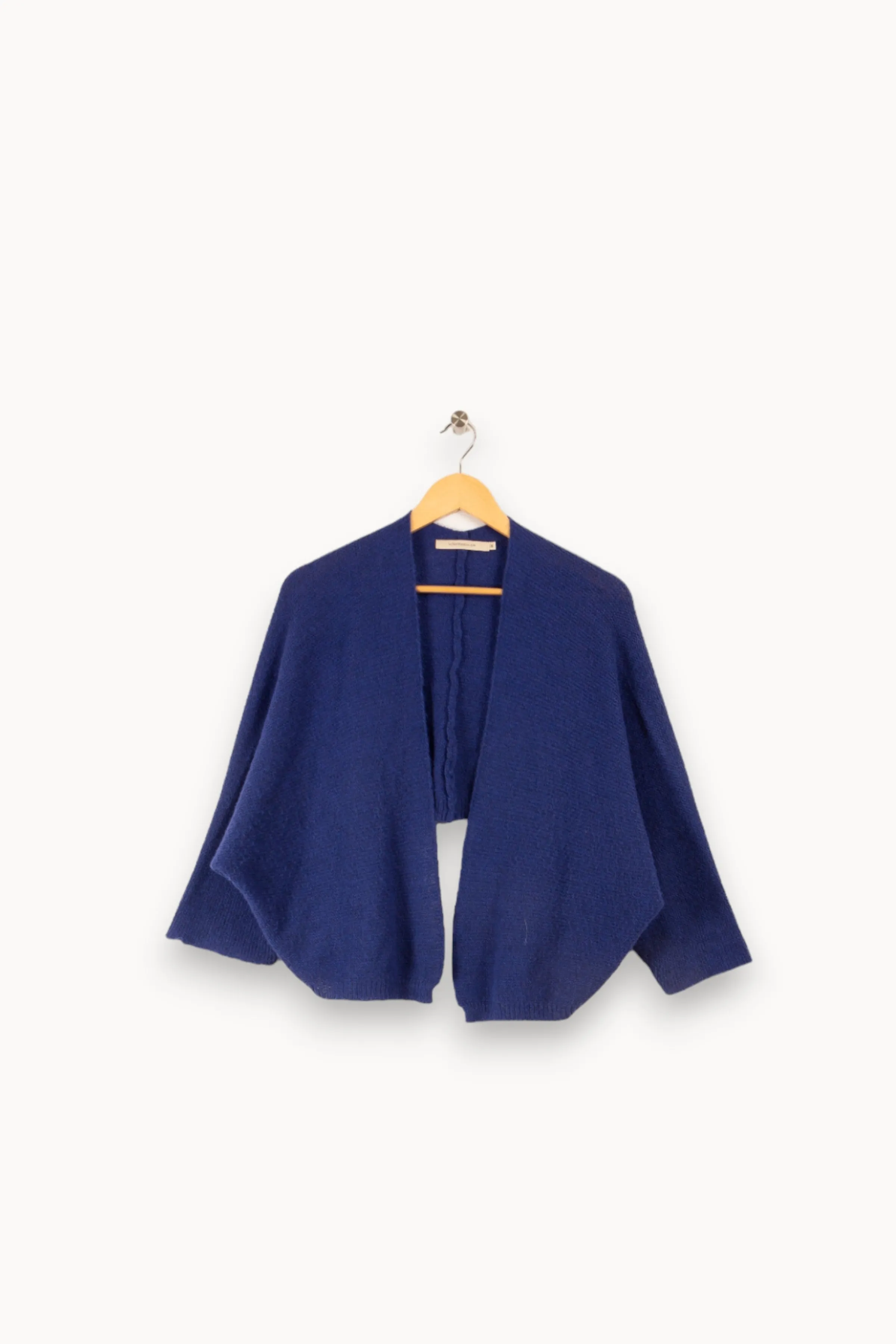 La Fée Maraboutée Mailles | Pulls & Cardigans<Gilet enveloppe court - M/38 Bleu