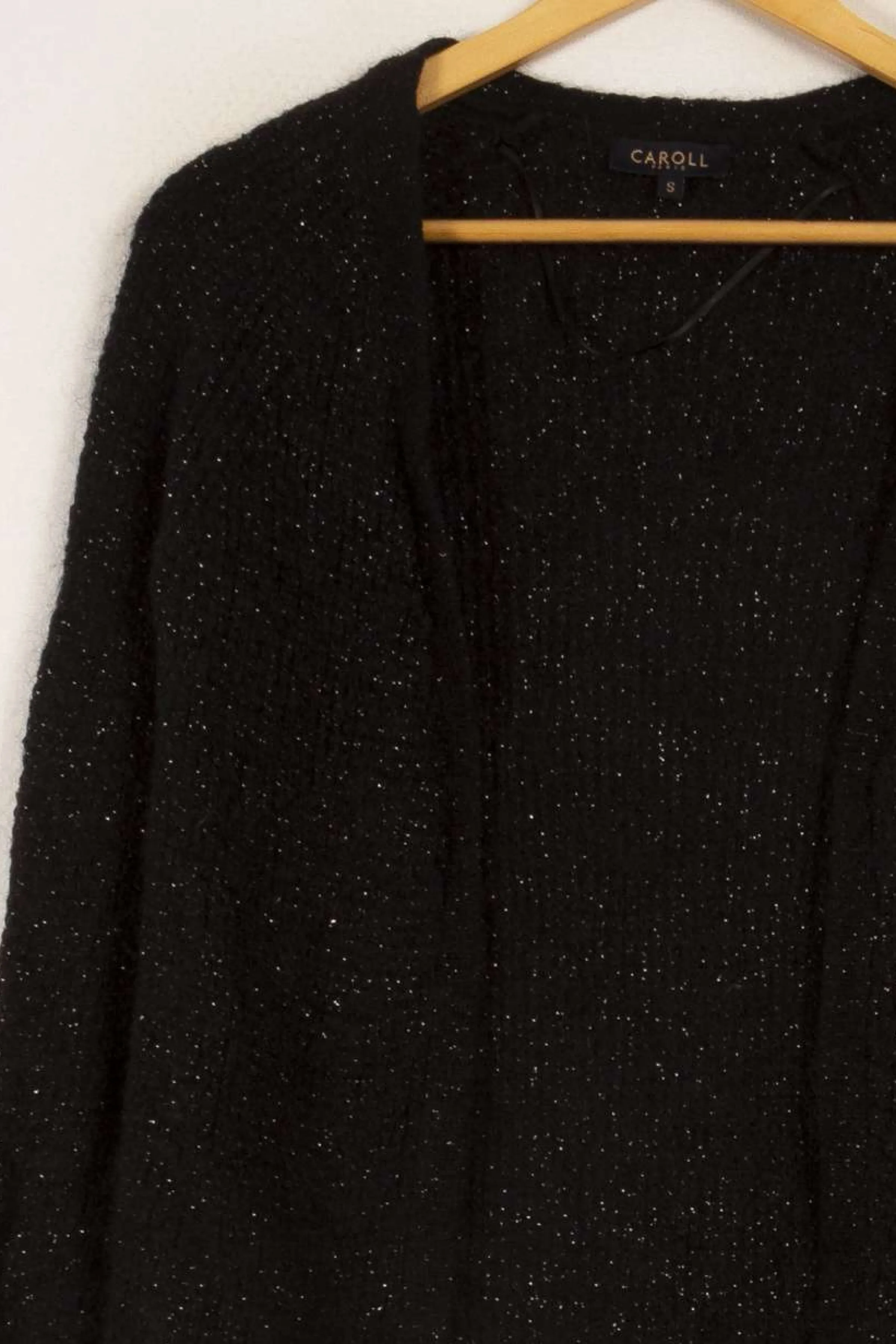 Caroll Mailles | Pulls & Cardigans<Gilet pailleté - Taille S/36 Noir