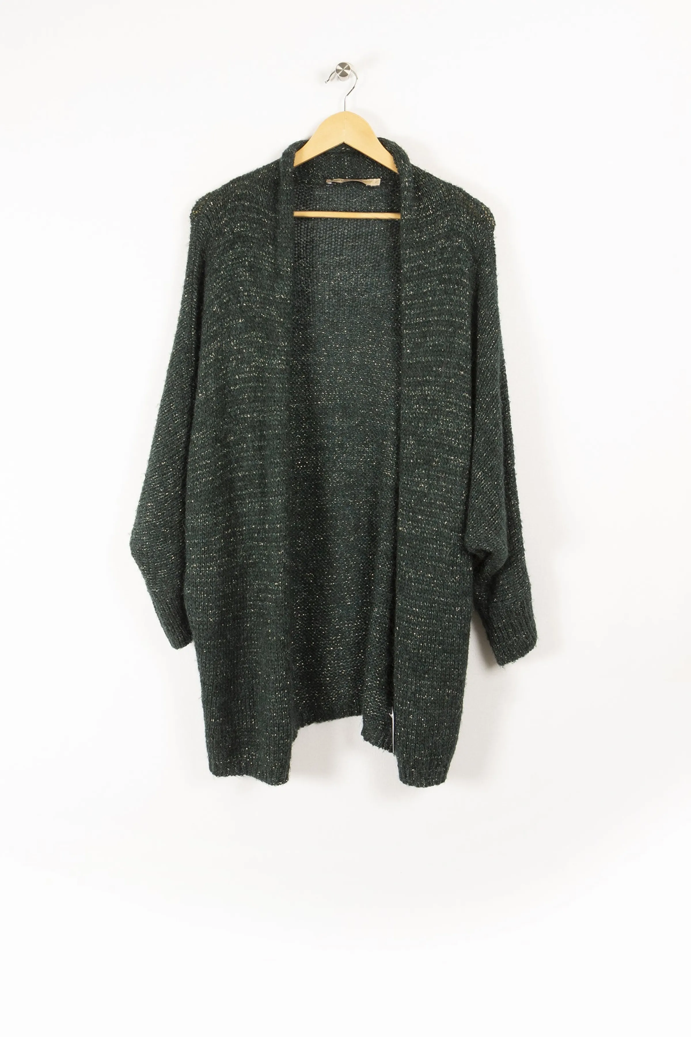 La Fée Maraboutée Mailles | Pulls & Cardigans<Gilet over-size en maille irisée - S/36 Vert