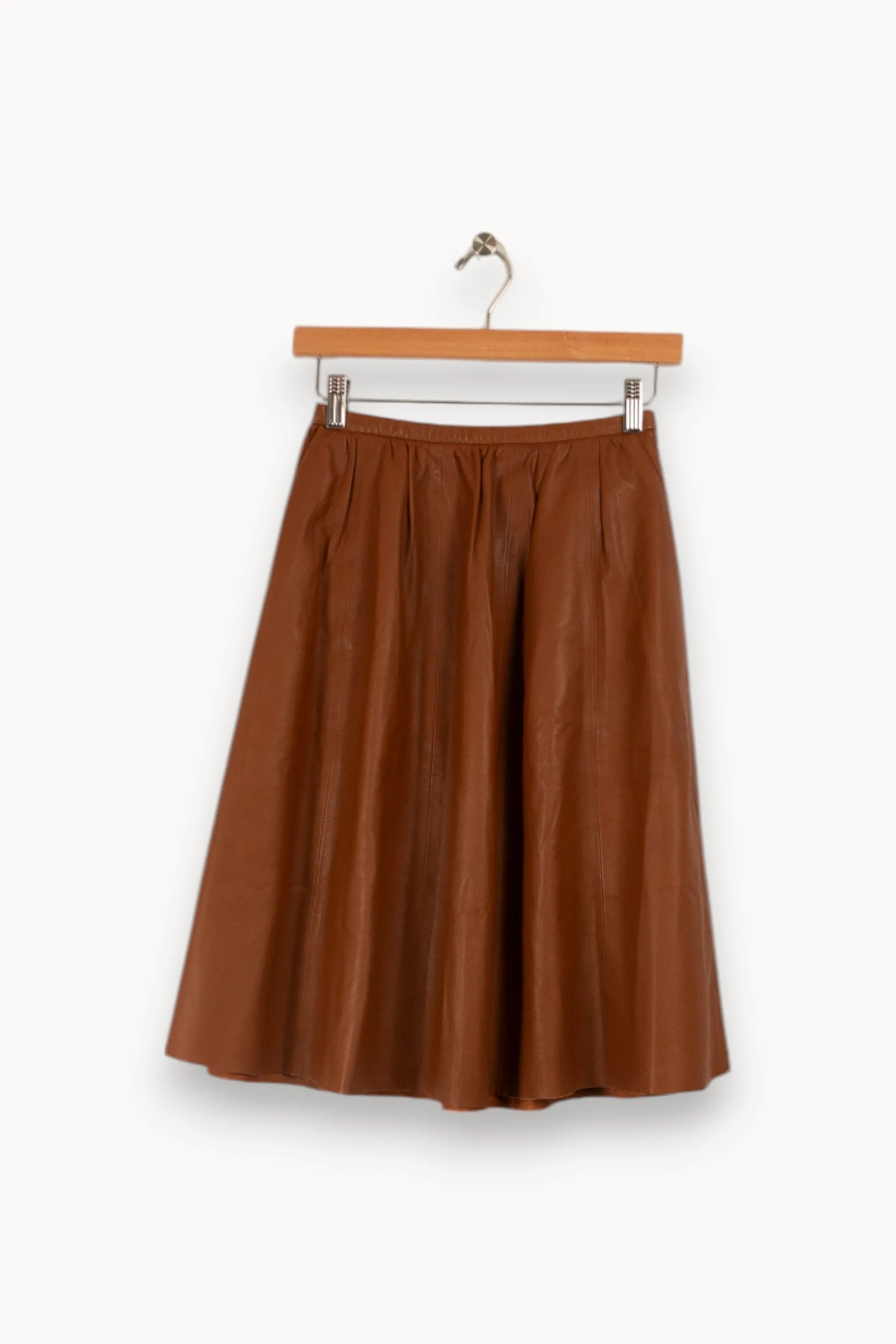 Maison 123 Jupes<Jupe en cuir - Taille XS/34 Marron