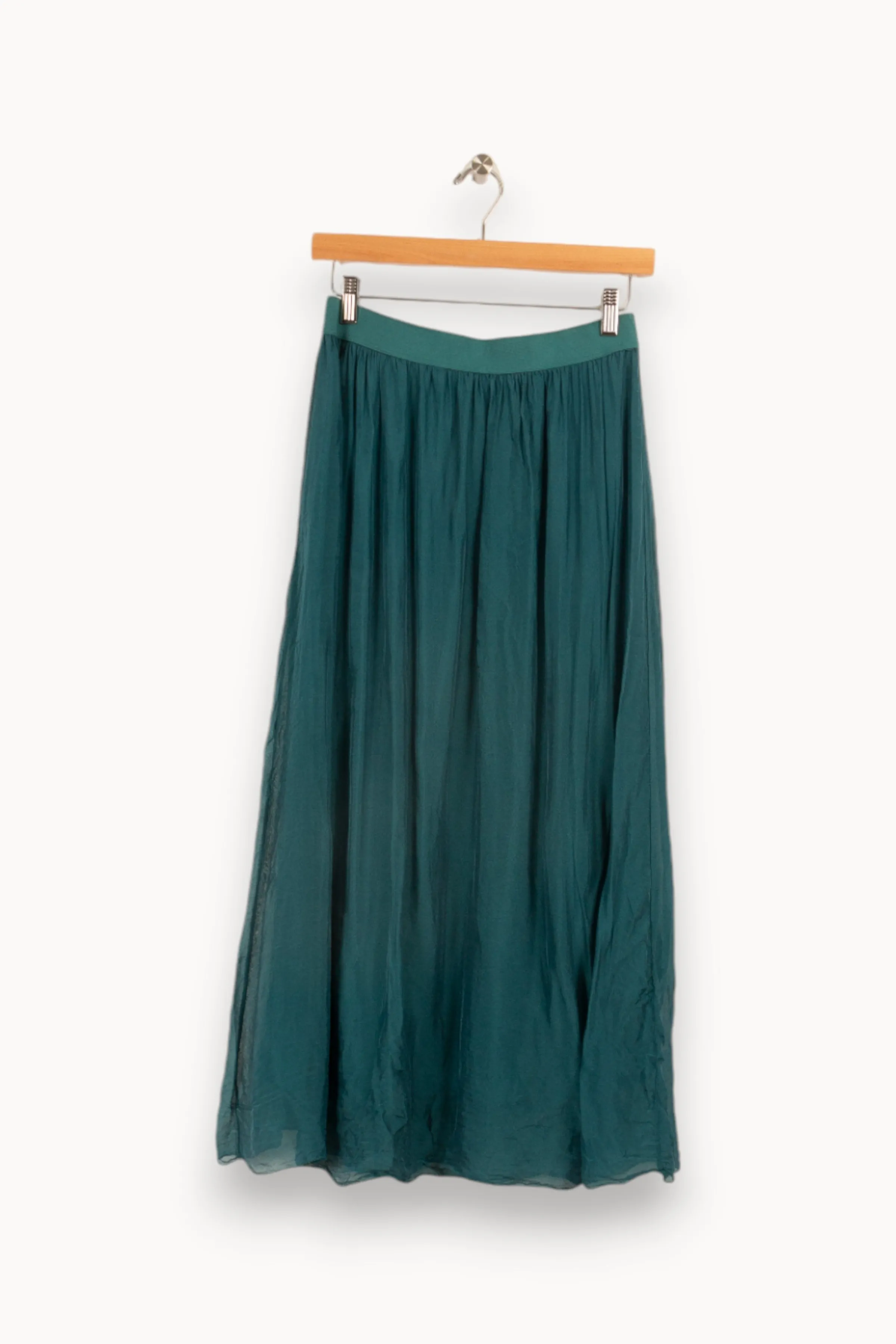 La Fée Maraboutée Jupes<Jupe midi en voile de viscose soie - M/38 Vert