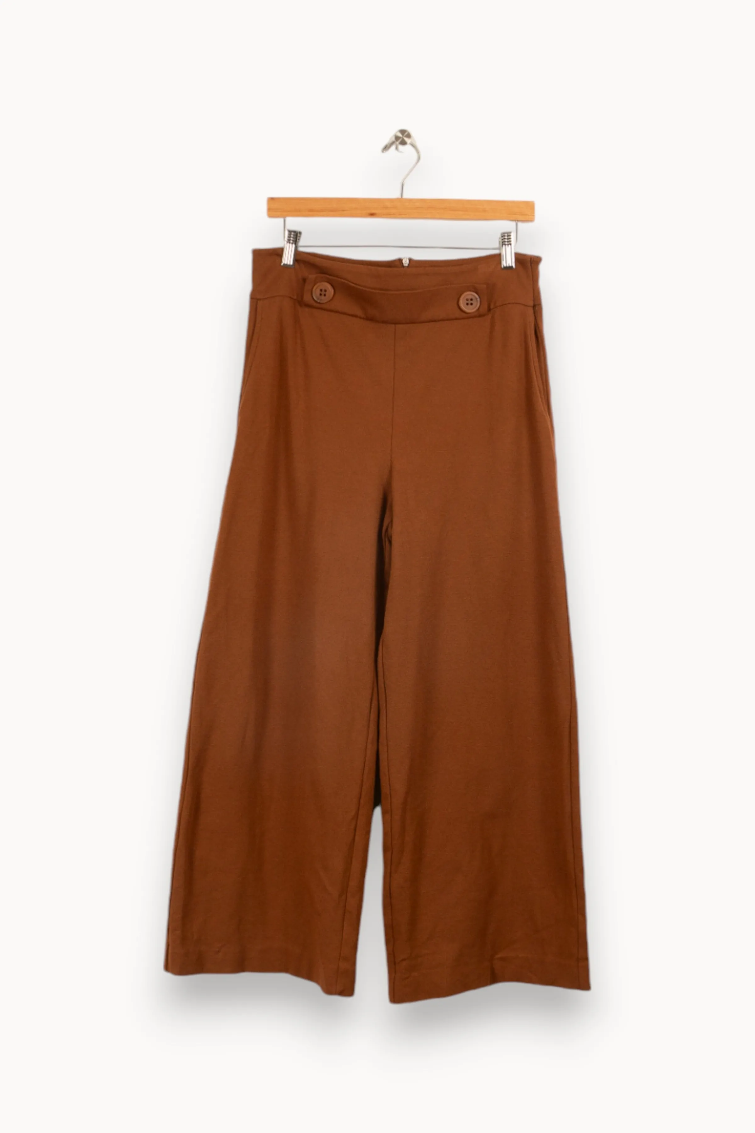 La Fée Maraboutée Pantalons<Pantalon large en jersey milano - L/40 Marron