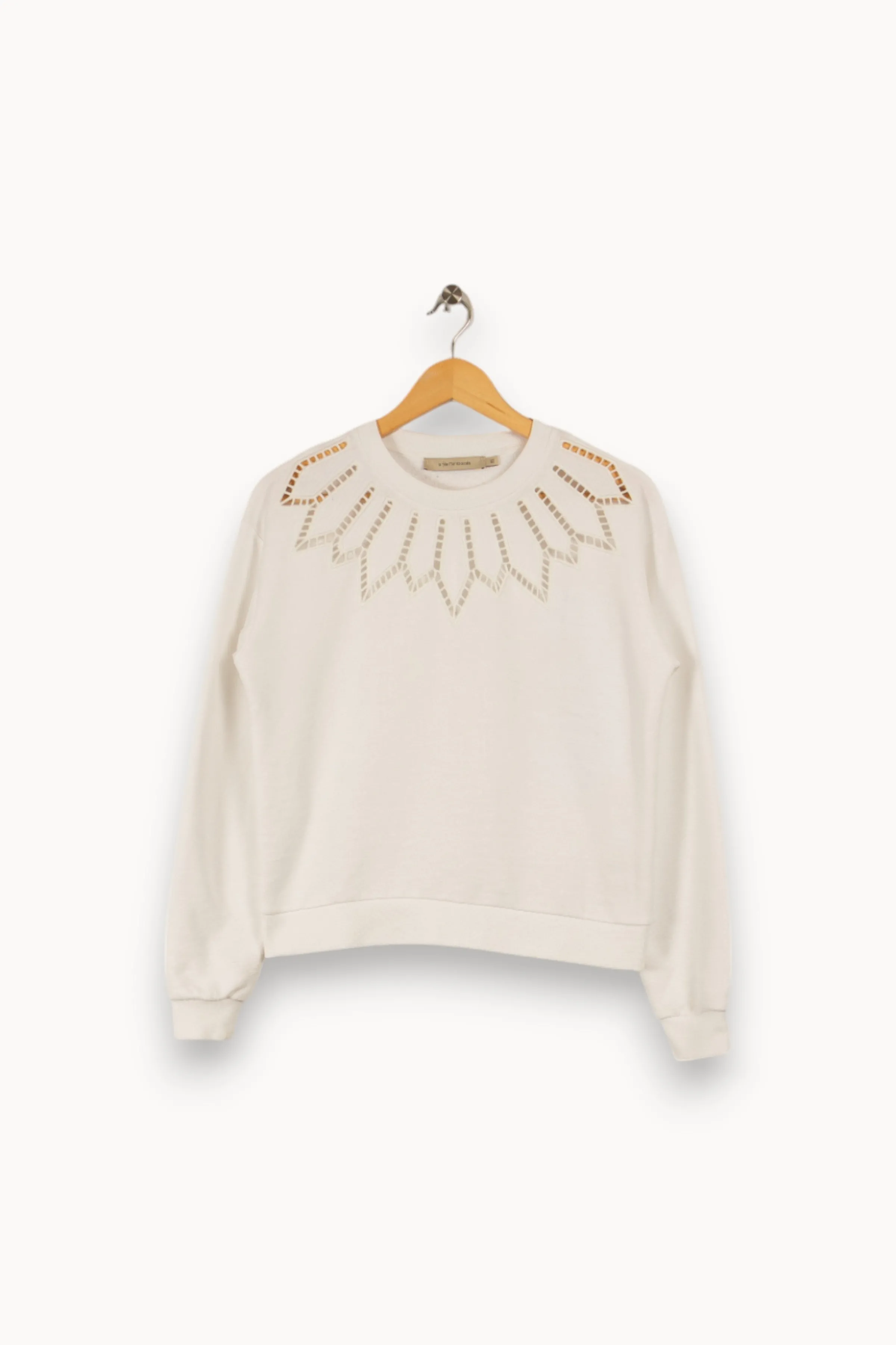 La Fée Maraboutée Des Pièces Pour Être Au Chaud | Mailles<Pull avec détails - Taille XS/34 Blanc