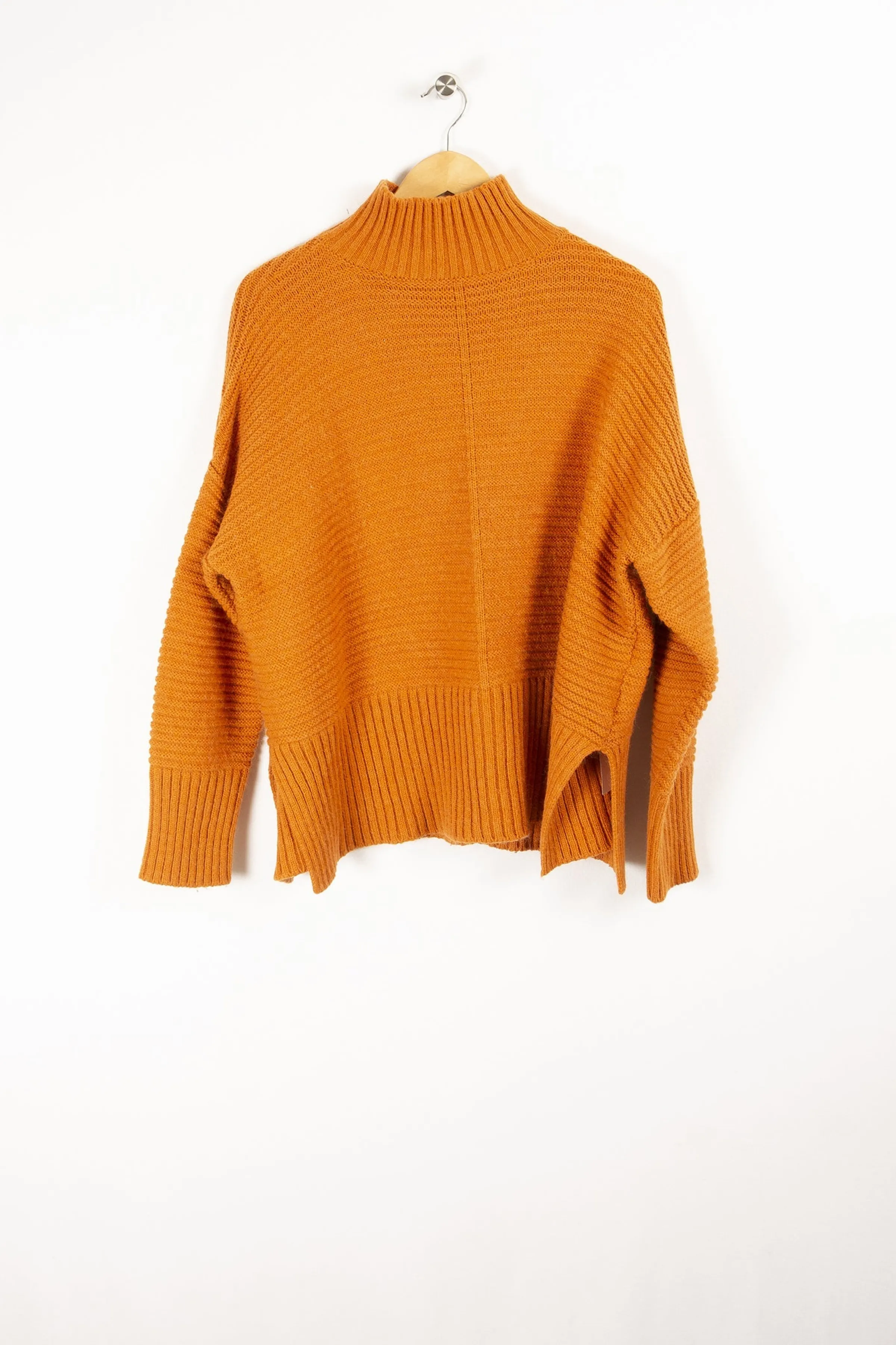 La Fée Maraboutée Mailles | Pulls & Cardigans<Pull col cheminée en laine mélangée - L/40 Orange