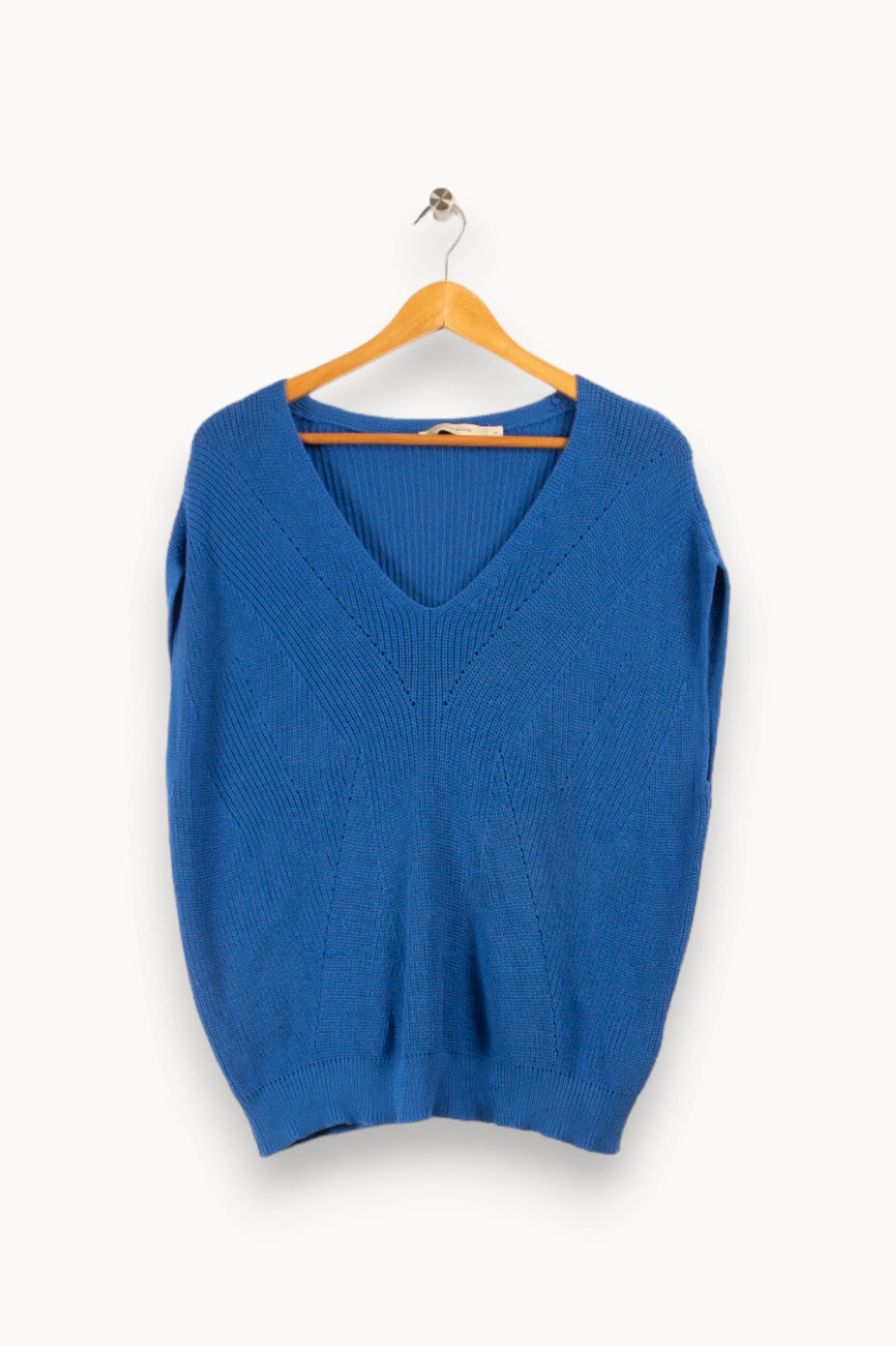 La Fée Maraboutée Mailles | Pulls & Cardigans<Pull sans manches côtes perlées - L/40 Bleu