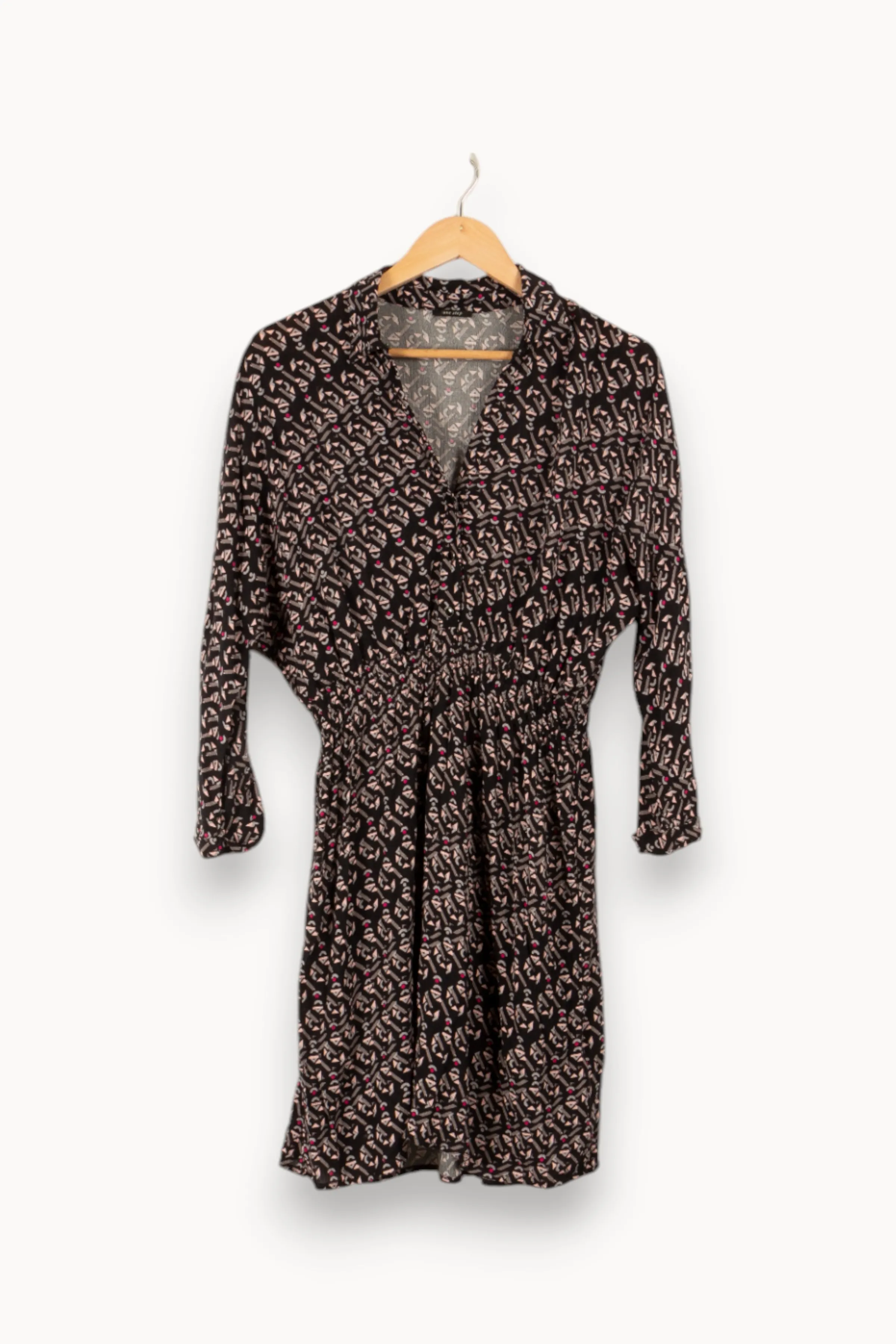 One Step Robes<Robe à motifs - Taille S/36 Noir