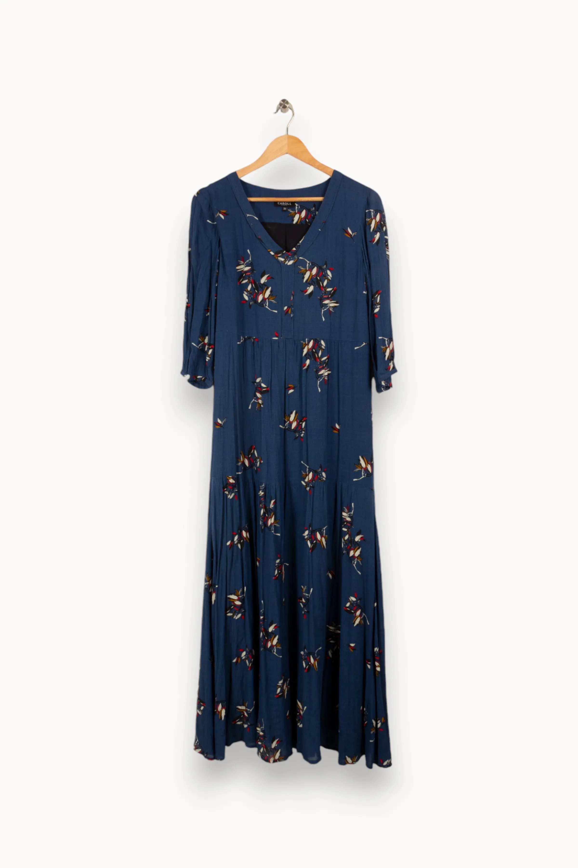 Caroll Robes<Robe longue e à motifs - Taille M/38 Bleu