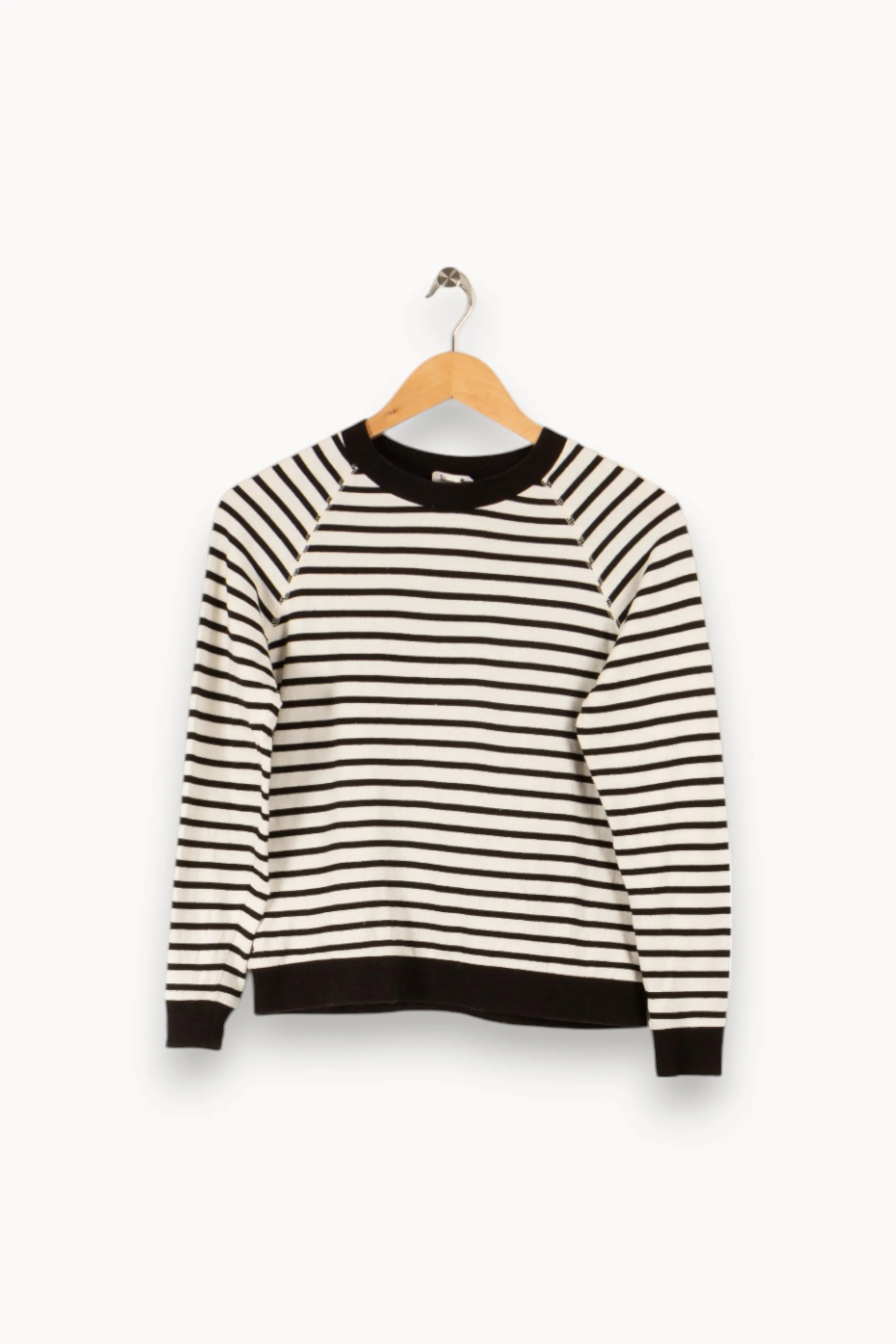 Maison 123 Mailles | Pulls & Cardigans<Sweat marinière et noir - Taille S/36 Blanc